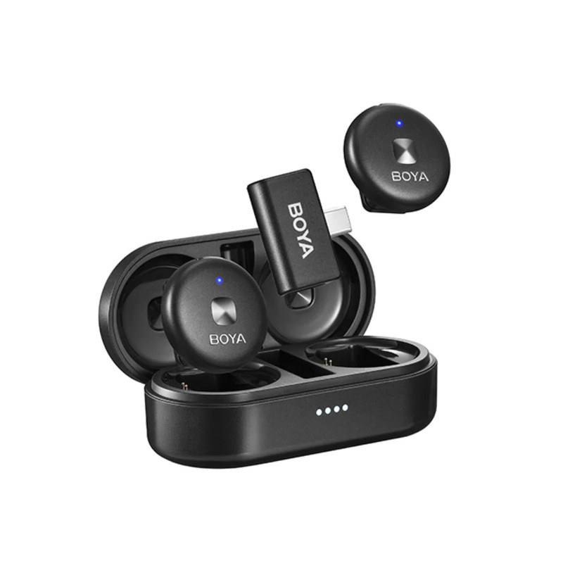 Boya Omic-U 2.4GHz Dual-Channel Wireless Microphone System - Black - ميكروفون